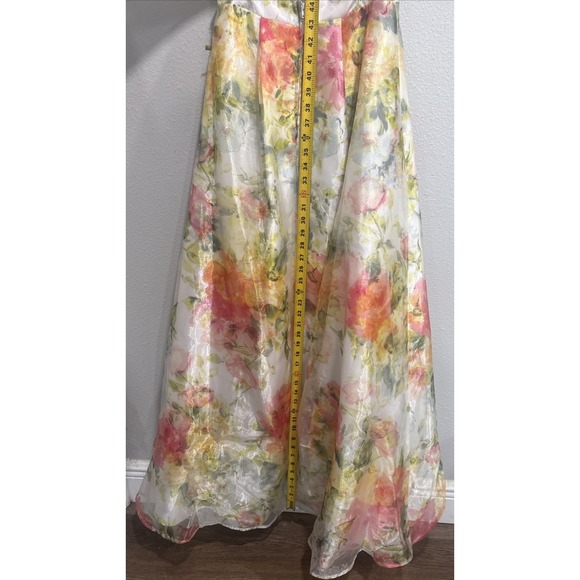 City Studio Floral Hi Lo Skirt with Sheer Overlay Size 1 Say Yes Prom Macy's - Picture 12 of 13